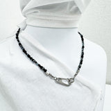 Monotone carabiner bead necklace
