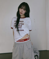 Archive Unicorn Ringer Crop Short Sleeve White