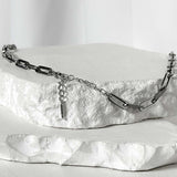 ss-round box signature bullet tail necklace_silver