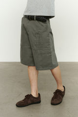 パネルドカーゴポケットヘリンボーンツイルショーツ (Washed Khaki)