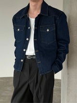 Western crop denim shirts jacket