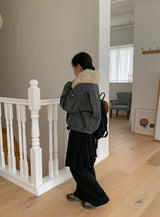 Ogets Fur Collar Work Jumper Jacket