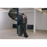 Stripe corduroy cargo pants(Black)