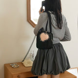 square suede bag _black