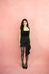 vintage flower lace tights (gray)