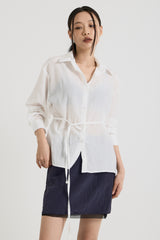 Sheer String Blouse, White