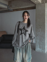 Rスターピグメントルーズフィット長袖Tシャツ