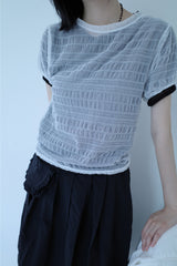 bubble shirring tee (4color)