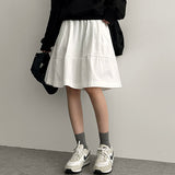 A-Sean Pintuck Slit Flared Skirt