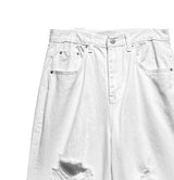 White Vintage Damaged Pants