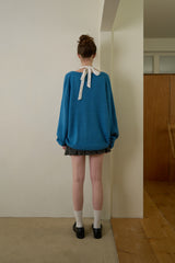 Moa v-neck knit_blue