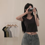 【BELLIDE MADE】モダール素材 Uネック無地半袖Tシャツ