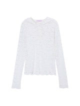LACE BUTTON HOODIE TOP