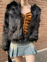 Uress Vintage Fur Jacket (Black)