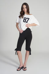 Candy Bow Capri Pants, Black
