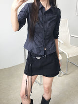 Opal shirring check shirt