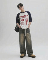 (UNISEX) ネットチェックワイドデニム26SS-008