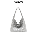 muva. Large‑Capacity Woven Tote Bag, Fashion Designer Shoulder Purse, Lazy‑Chic Summer Commute Style, New Arrival May 1