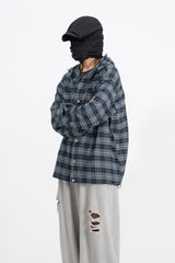 Kio Blended Check Hooded Shirt