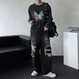 Butterfly Print Long-Sleeved T-Shirt (DP779389802718)