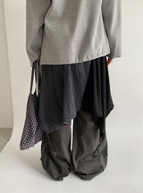 Likat Check Ribbon Wrap Midi Skirt