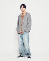 25FW DISTRESSED CHECK COTTON SHIRT ORANGE