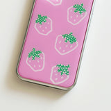 I Like Strawberries Pink Epoxy Silver Bumper