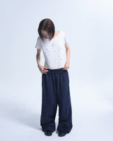 Line stud string sweatpants - Navy