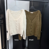 Wood brush hair fur cardigan(2color)