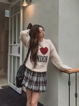 Pilen Check Pumpkin Mini Skirt