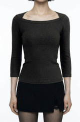 26SS★ [ EEUN MADE ] Soft Boat Neck Sleeve Three Quarter