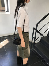 Rooney side shirring pocket crop short sleeve shirt