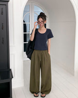 [MADE] Texture, Linen Pintack Wide Pants