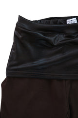 [ID] Layered Leather Bootcut Pants (Brown)