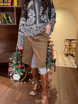 brown corduroy midi skirt