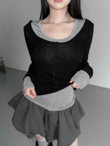  teenage u neck t-shorts (4color)