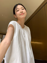 フレンチシャツ ルーズフィット ノースリーブTシャツ