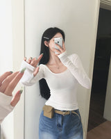 [MADE] Finger hole, square long sleeve T-shirt