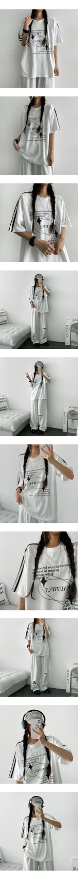 ジェナレタリングトラック半袖Tシャツ