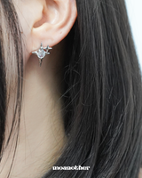 [925 SILVER NEEDLE]トゥインクルキュービックピアス