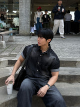 Ever snap muscle-fit denim shirt