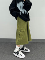 diagonal cargo bermuda pants