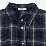 Oversized Check Shirt Blue