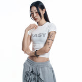 EASY See-through Crop Short Sleeve - WHITE
