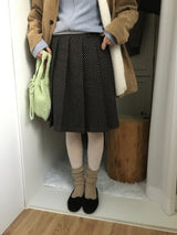 ウールドットプリーツスカート (2color)