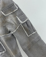 [UNISEX] Vintage Washing Cargo Wide Pants
