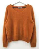 Hairy Angora V-Neck Knit (4 Colors)