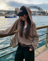 [ORIGINAL] Swing Stripe Oversized Zip-up Hoodie