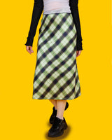 retro green long skirt