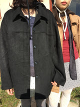 Classic suede single-breasted half coat(2color)